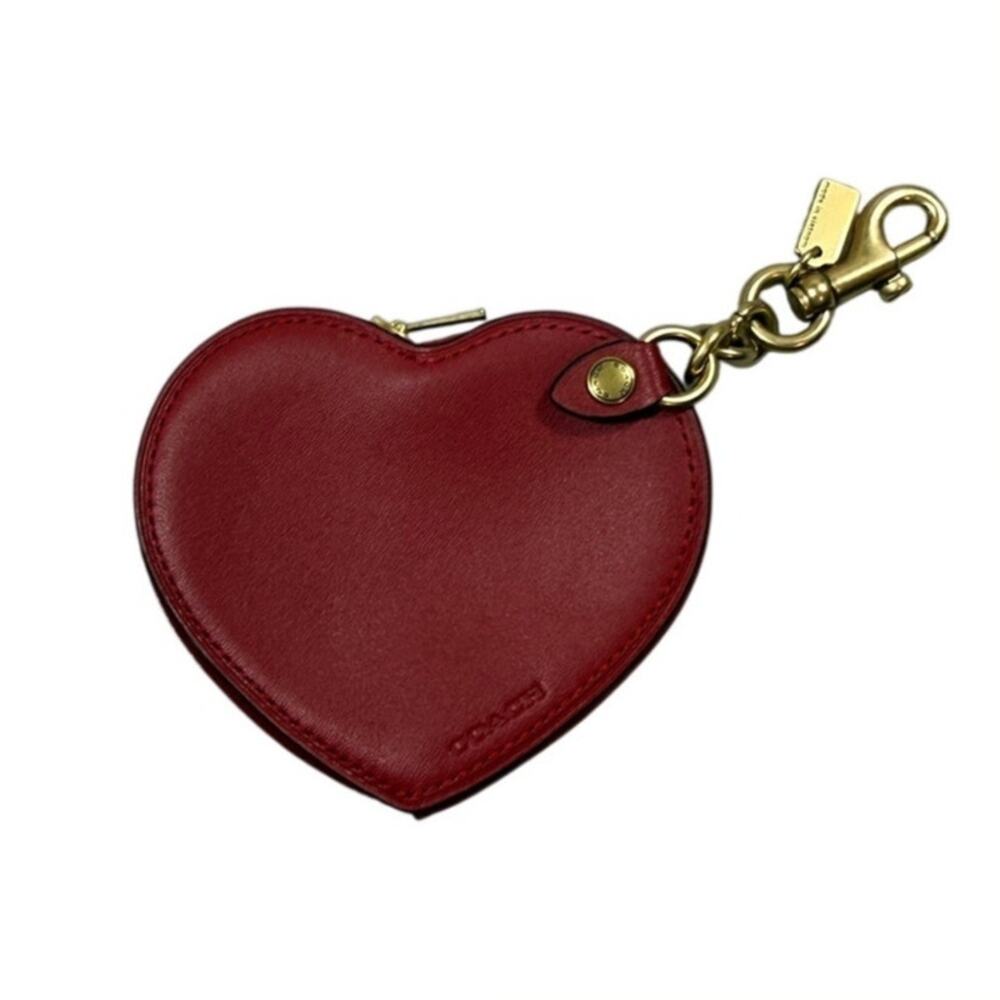 Coach Red Heart Leather Coin Purse